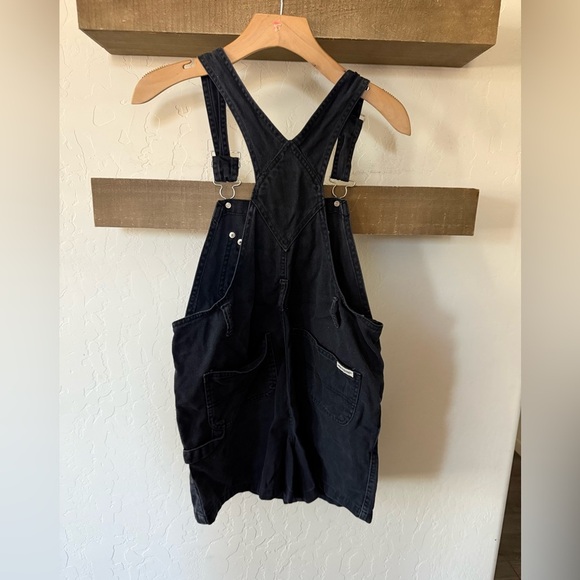 New Legends|Vintage overalls (shortalls) in solid black•••Cargo hipster style - Picture 5 of 14